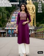 Regular Fit Ready To Wear Heavy Rayon Embroidery Work And Hand Work Kurta Plazo Sets