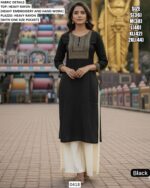 Regular Fit Ready To Wear Heavy Rayon Embroidery Work And Hand Work Kurta Plazo Sets