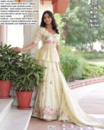 Off-White Gold Crush Multi Thread Embroidered Lehenga Choli Dupatta Set (Ready To Wear)