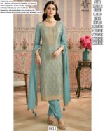 Viscose Shimmer Jacquard Exquisite Hand Work Festive Wear Readymade Salwar Suit Sets