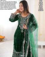 New Designer Party Wear Heavy Viscose Velvet Readymade Top Sharara And Dupatta Sets
