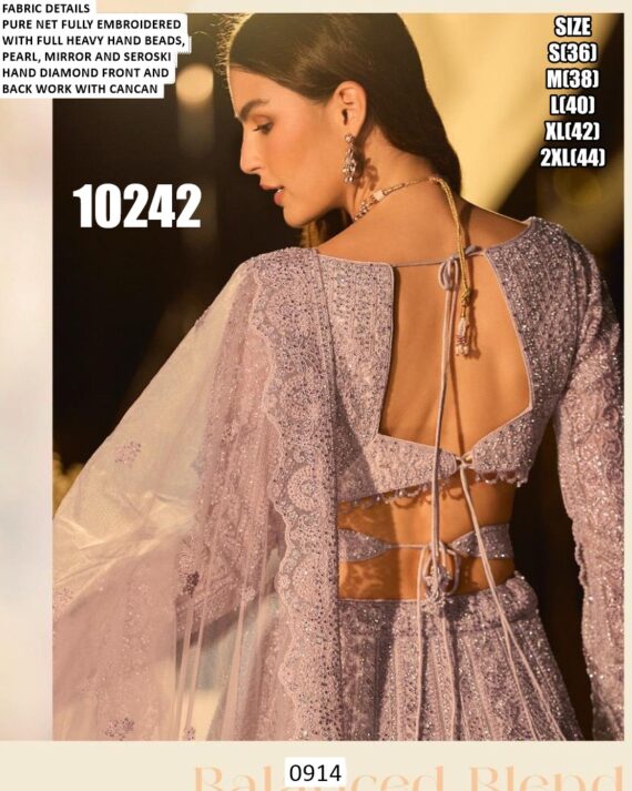 Pure Net Fabric Heavy Embroidery With Diamond Work Lehenga Cholis Best Collection For Brides