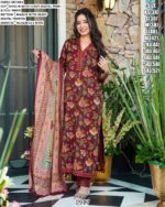 Elevate Your Everyday Attire With These Heavy Digital Printed Muslin Kurti Set And Dupatta