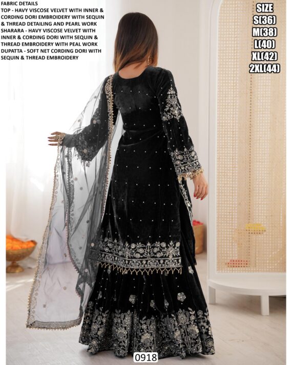 New Designer Party Wear Heavy Viscose Velvet Readymade Top Sharara And Dupatta Sets