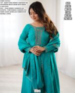 Shop This Roman Chanderi Silk Readymade Anarkali Suits, Designed With Intricate Bead Handwork