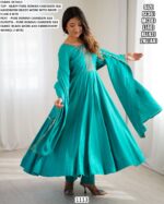 Shop This Roman Chanderi Silk Readymade Anarkali Suits, Designed With Intricate Bead Handwork