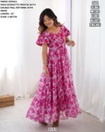 Women's Casual And Party Wear Beautifully Crafted Fully Flared Printed Stylish Gowns