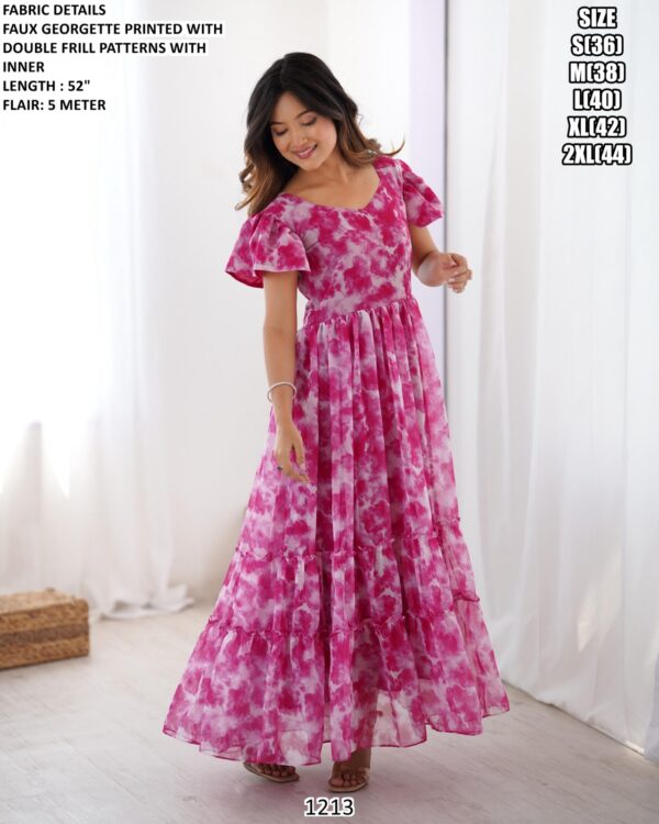 Women's Casual And Party Wear Beautifully Crafted Fully Flared Printed Stylish Gowns