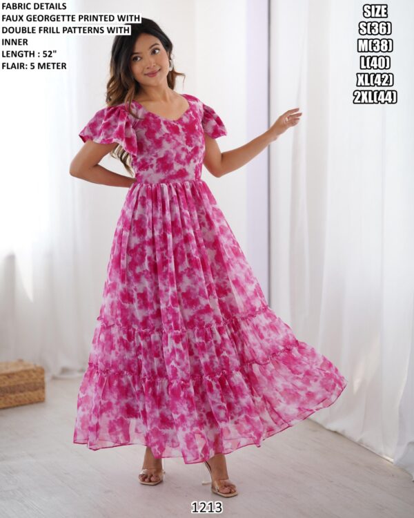 Women's Casual And Party Wear Beautifully Crafted Fully Flared Printed Stylish Gowns