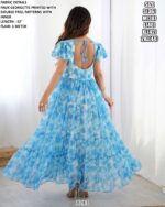 Women's Casual And Party Wear Beautifully Crafted Fully Flared Printed Stylish Gowns