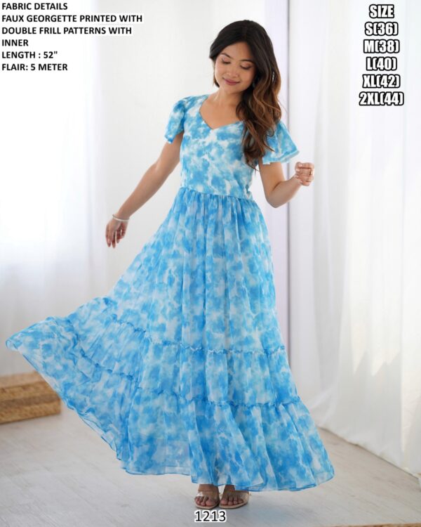 Women's Casual And Party Wear Beautifully Crafted Fully Flared Printed Stylish Gowns