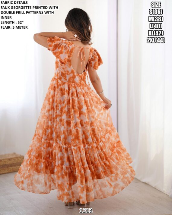 Women's Casual And Party Wear Beautifully Crafted Fully Flared Printed Stylish Gowns