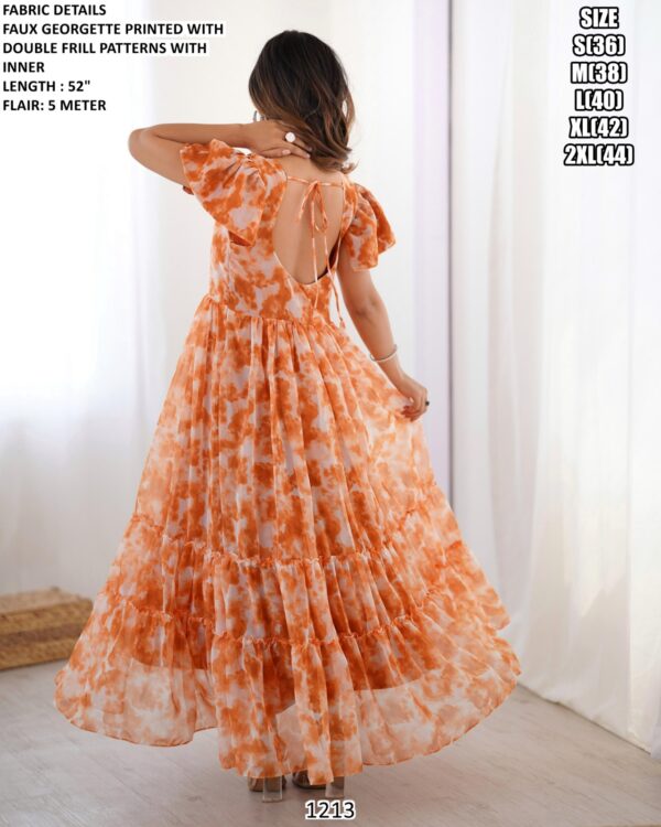 Women's Casual And Party Wear Beautifully Crafted Fully Flared Printed Stylish Gowns