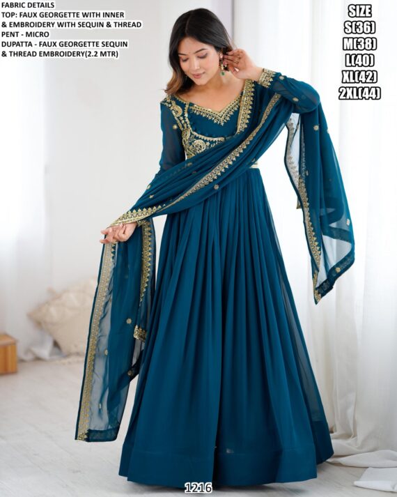 Faux Georgette Beautifully Designer Party Wear Anarkali Dress With Dupatta (Two-Piece Catalogue)