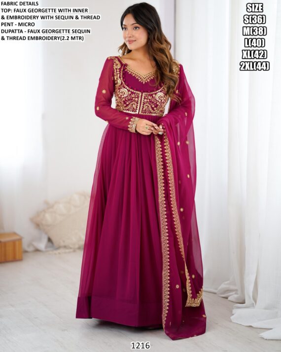 Faux Georgette Beautifully Designer Party Wear Anarkali Dress With Dupatta (Two-Piece Catalogue)