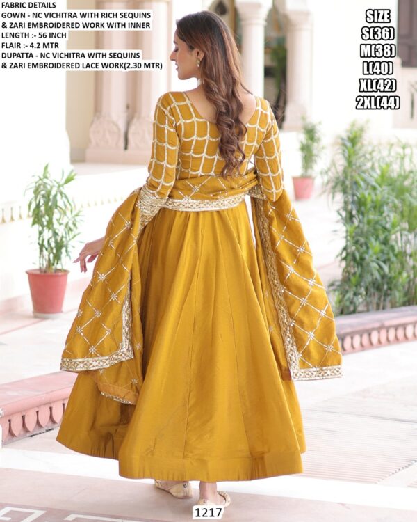 Presenting Our New Premium Nc Vichitra Zari Embroidered Full Sleeve Gown With Dupatta