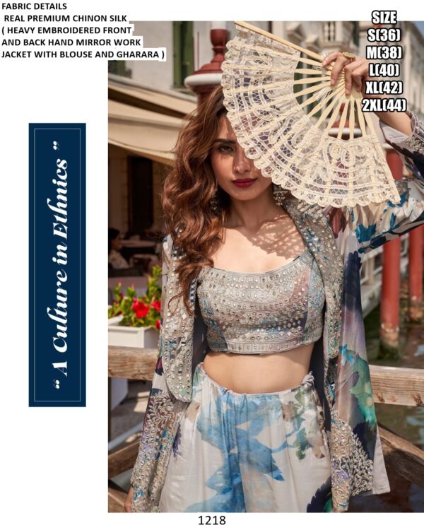 Embroidery Designer Chinon Silk West Look Carnival Party Wear Indo-Western Outfits