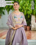 Celebrating This Wedding Season In This Stunning Vichitra Silk Gown, Beautifully Paired With A Dupatta