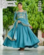 Celebrating This Wedding Season In This Stunning Vichitra Silk Gown, Beautifully Paired With A Dupatta