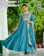 Celebrating This Wedding Season In This Stunning Vichitra Silk Gown, Beautifully Paired With A Dupatta