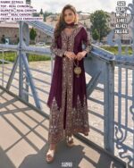 Attractive Embroidery Real Chinon Indo-Western Style Pakistani Salwar Suits For Ladies