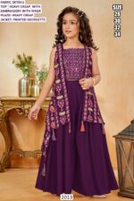 Ethnic Kid's Wear Three-Piece Indo-Western Set Made From Embroidered Heavy Crape Fabric