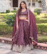 Exquisite Gold Crush Fabric With Heavy Embroidered Readymade Lehenga Choli Sets