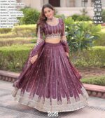 Exquisite Gold Crush Fabric With Heavy Embroidered Readymade Lehenga Choli Sets