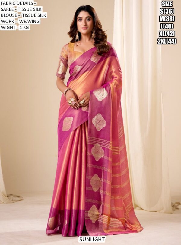 Luxurious Wedding Wear Tissue Silk Weaving Sarees For Timeless Style - Shop Now!