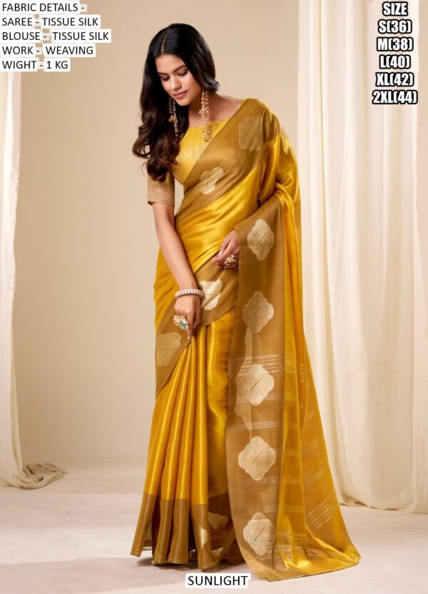 Luxurious Wedding Wear Tissue Silk Weaving Sarees For Timeless Style - Shop Now!