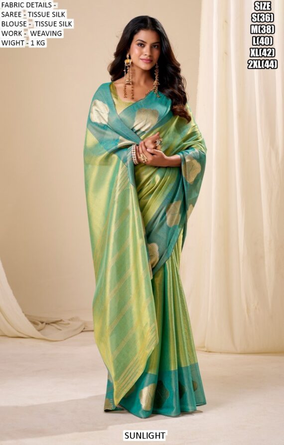 Luxurious Wedding Wear Tissue Silk Weaving Sarees For Timeless Style - Shop Now!