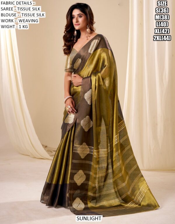 Luxurious Wedding Wear Tissue Silk Weaving Sarees For Timeless Style - Shop Now!