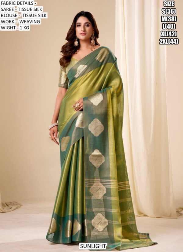 Luxurious Wedding Wear Tissue Silk Weaving Sarees For Timeless Style - Shop Now!