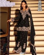 Premium Chinon Silk Embroidery Work Pakistani Wedding Wear Salwar Suit Dupatta Set