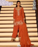 Premium Chinon Silk Embroidery Work Pakistani Wedding Wear Salwar Suit Dupatta Set