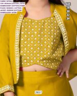 Shop Latest Kid's Indo-Western Dresses In Roman Fabric With Beautiful Embroidery Work!