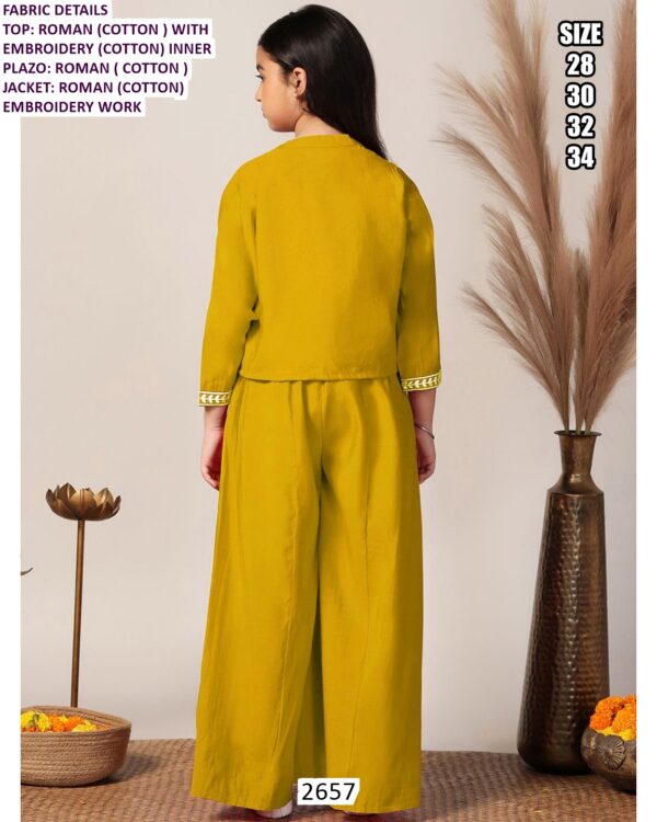 Shop Latest Kid's Indo-Western Dresses In Roman Fabric With Beautiful Embroidery Work!