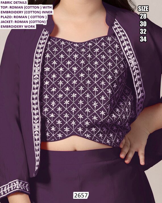 Shop Latest Kid's Indo-Western Dresses In Roman Fabric With Beautiful Embroidery Work!