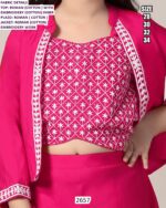 Shop Latest Kid's Indo-Western Dresses In Roman Fabric With Beautiful Embroidery Work!