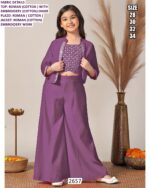 Shop Latest Kid's Indo-Western Dresses In Roman Fabric With Beautiful Embroidery Work!