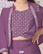 Shop Latest Kid's Indo-Western Dresses In Roman Fabric With Beautiful Embroidery Work!