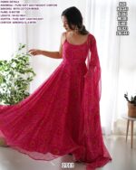 Soft Chiffon Anarkali Gown And Dupatta With Traditional Bandhani Prints (Ethnic Sets For Women)