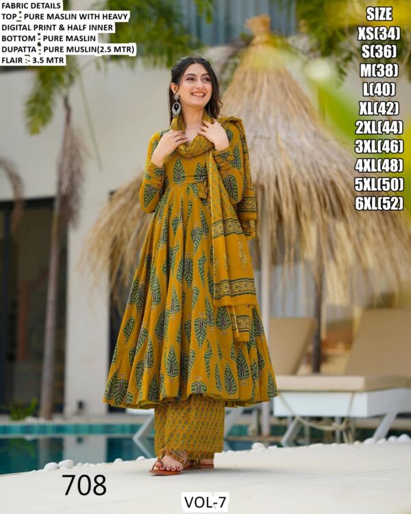 Experience Vibrant Festive Style With Our Luxury Maslin Readymade Salwar Suits