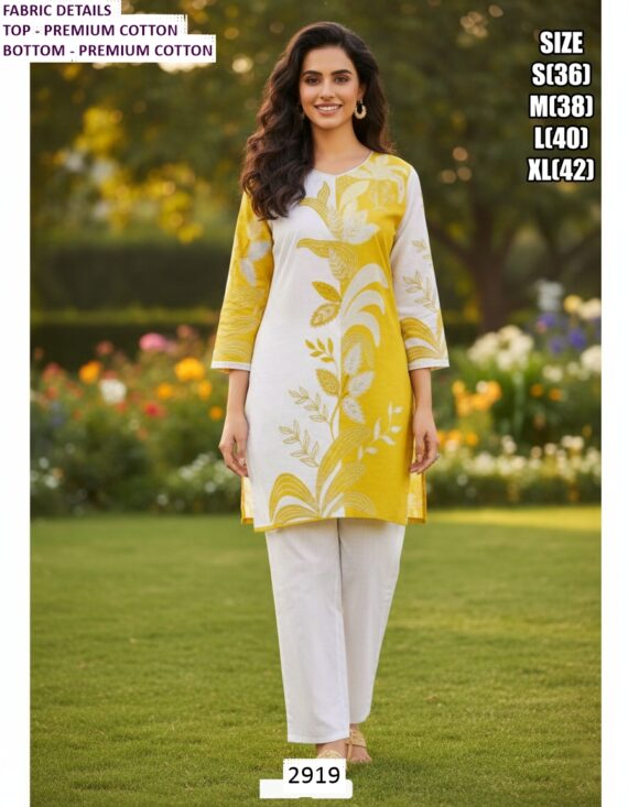 Elevate Your Casual Fashion With Our Premium Cotton Printed Two-Piece Co-ord Sets