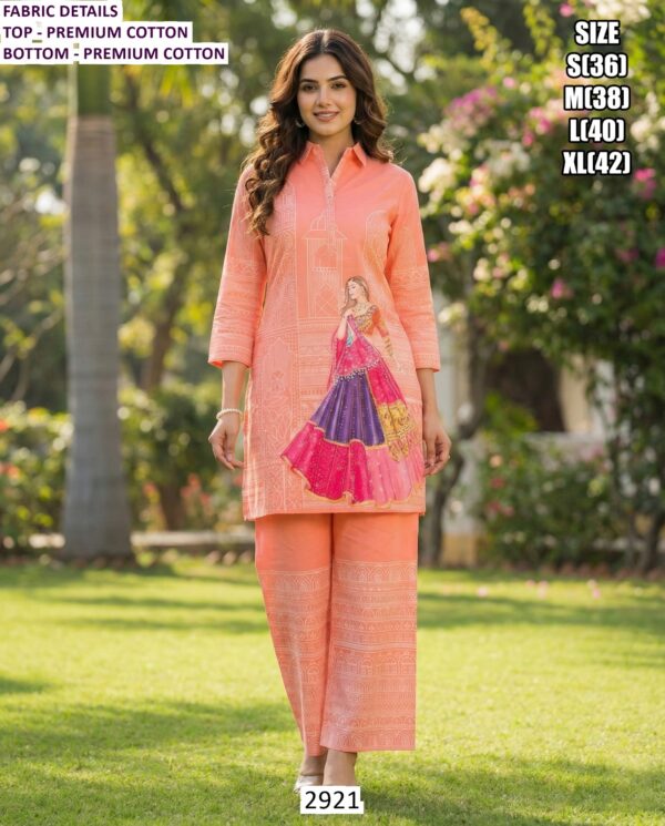 Elevate Your Casual Fashion With Our Premium Cotton Printed Two-Piece Co-ord Sets