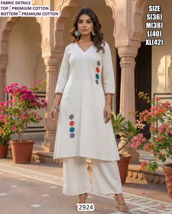Beautiful Premium Cotton Embroidered Three-Piece Salwar Suits For Women