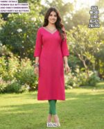 Women's Roman Silk Straight Cut Daily Wear Kurties With Embroidery Work