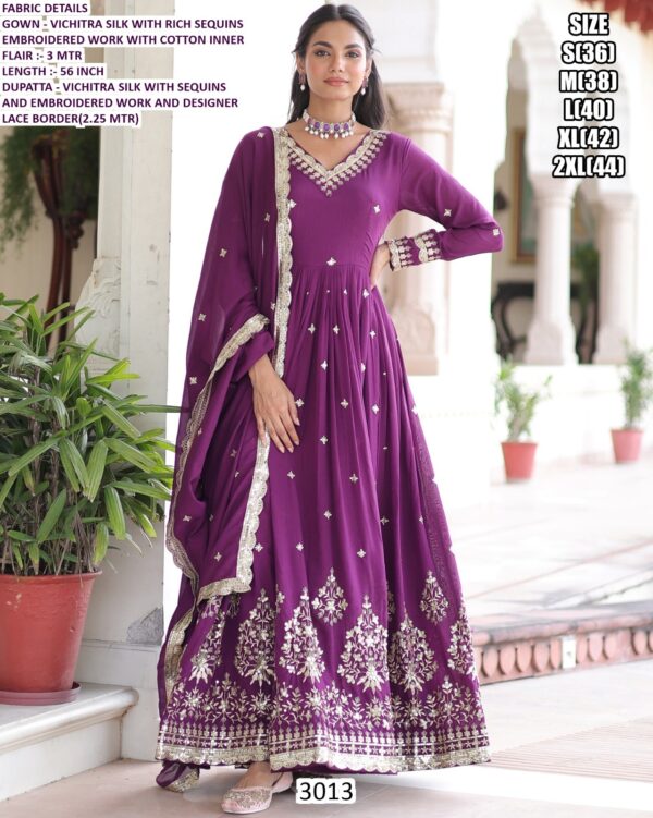 Launching Our Latest Vichitra Silk Gown Set For Weddings And Festive Occasions