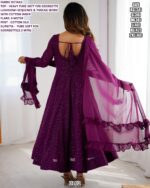 Heavy Pure Soft Faux Georgette Lucknowi Sequence Work Anarkali Gown Style Salwar Suits