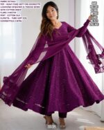 Heavy Pure Soft Faux Georgette Lucknowi Sequence Work Anarkali Gown Style Salwar Suits